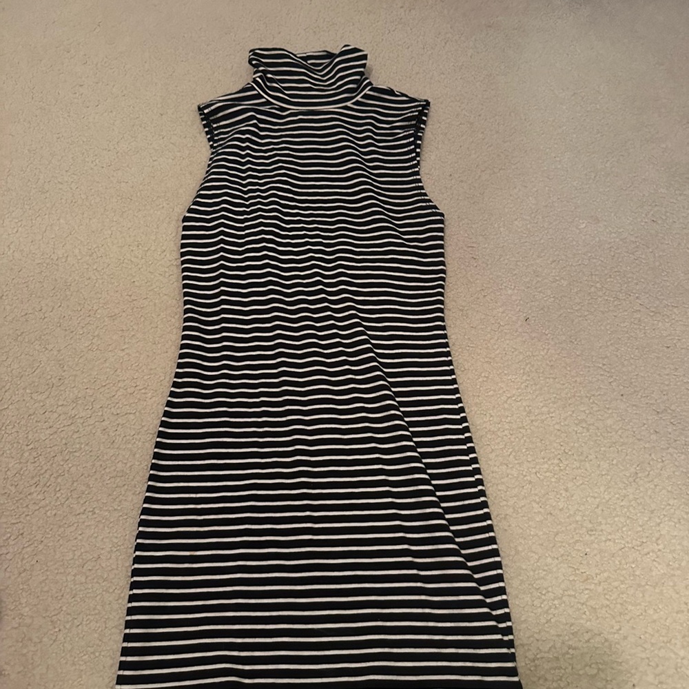 Forever 21 Black and White Striped Mini Dress